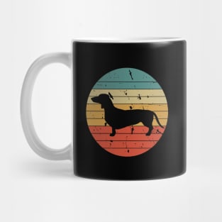 Daschund in sunset circle, daschund dog lover design Mug